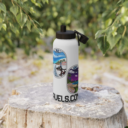 Sticker Stainless Steel Water Bottle, Sports Lid