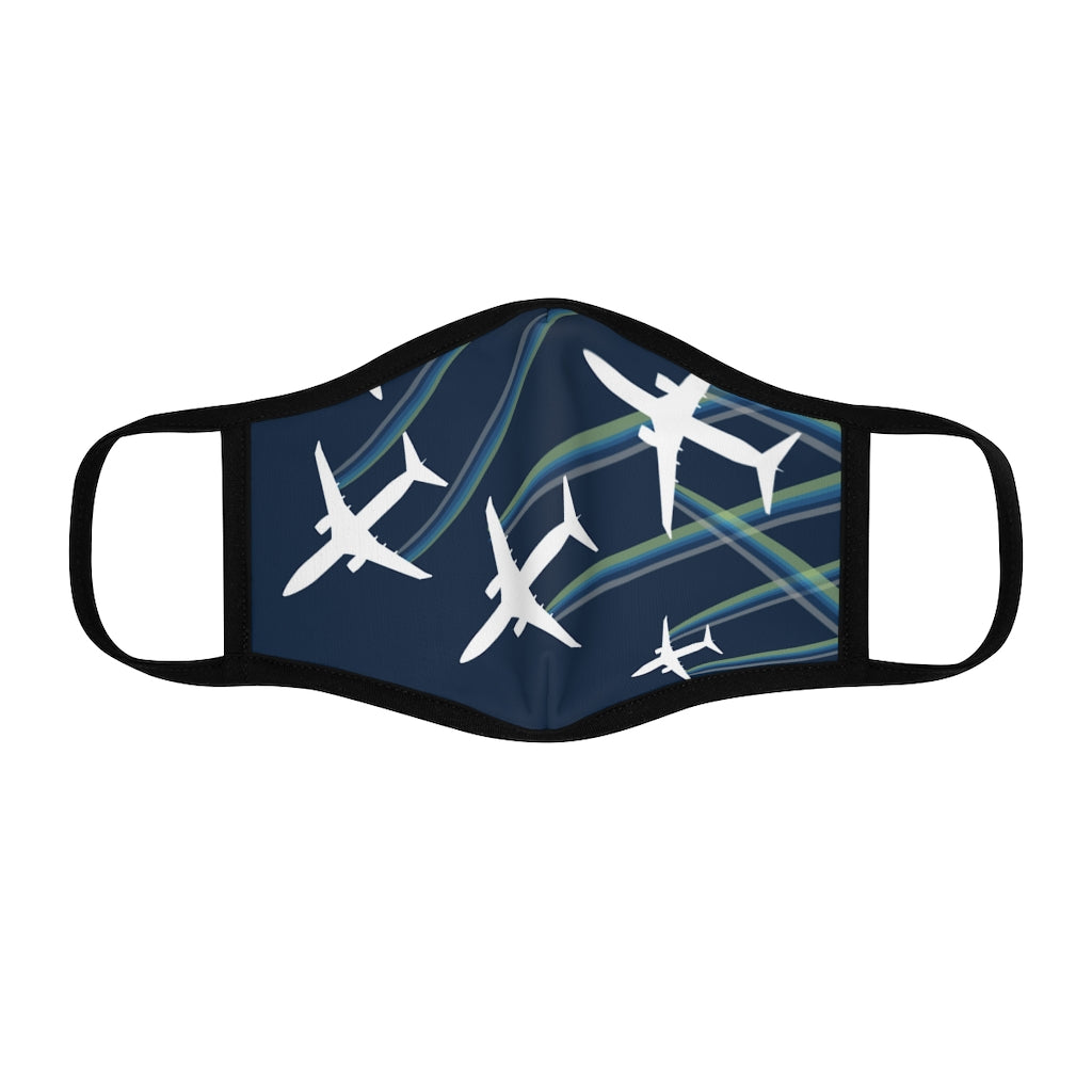 Airplane Aurora colors Fitted Face Mask