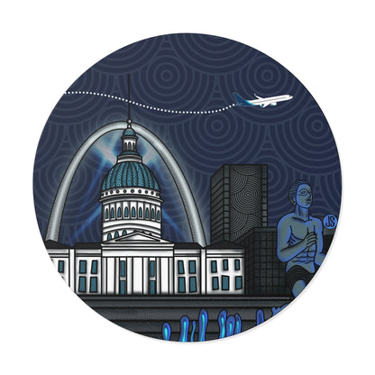 STL - St. Louis Round Vinyl Stickers