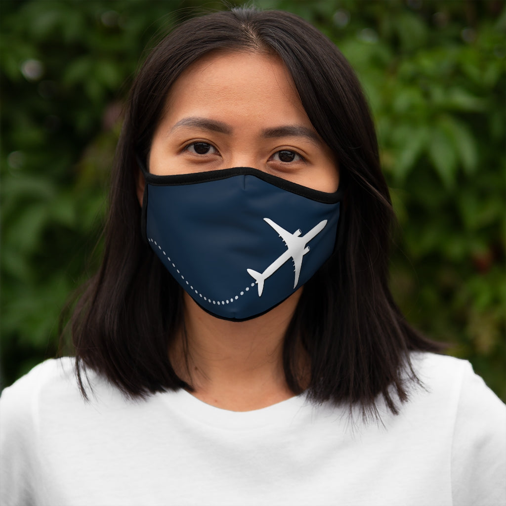 Airplane dotted Fitted Face Mask