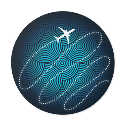 Airplane swirls Round Vinyl Stickers