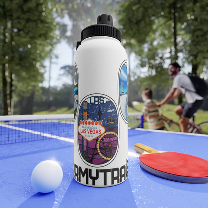 Sticker Stainless Steel Water Bottle, Sports Lid