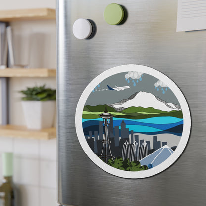 Seattle round Magnets