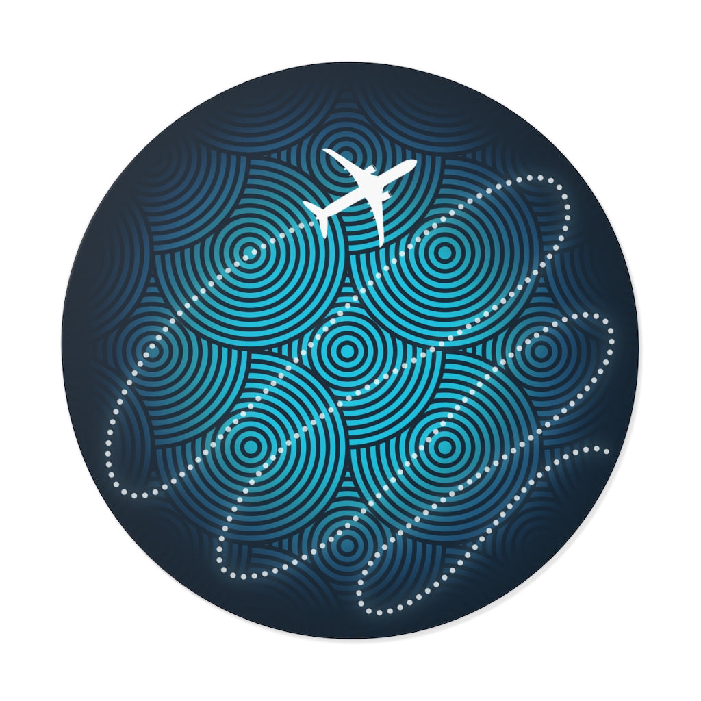 Airplane swirls Round Vinyl Stickers