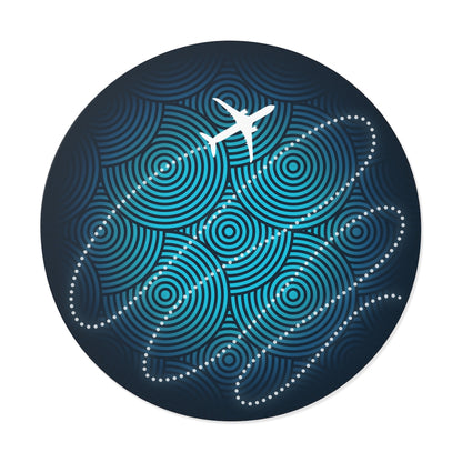 Airplane swirls Round Vinyl Stickers