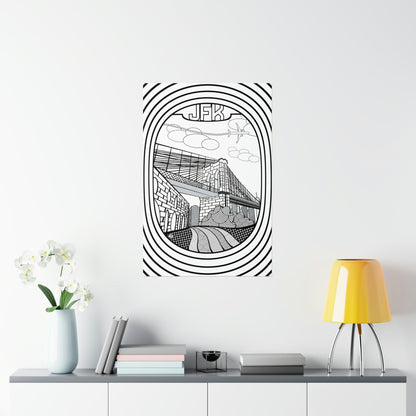 JFK New York Coloring Poster