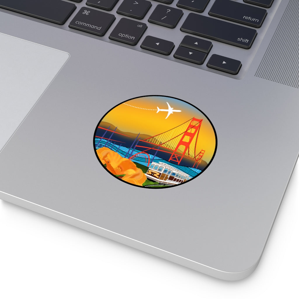 San Francisco Round Vinyl Stickers