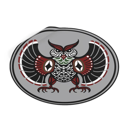 Native Owl Round Vinyl Stickers