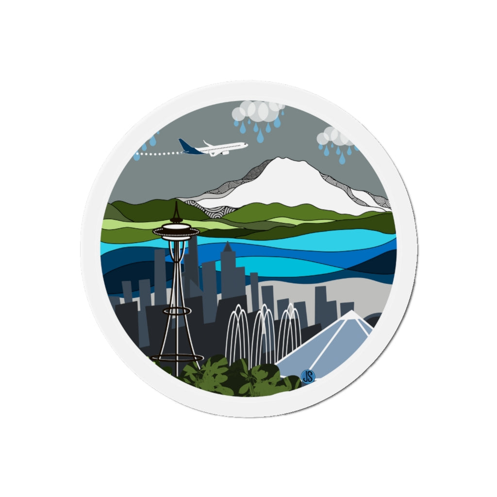 Seattle round Magnets