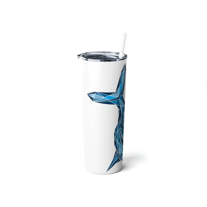 Shark Skinny Steel Tumbler with Straw, 20oz