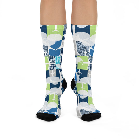 Blocked airplanes DTG Crew Socks