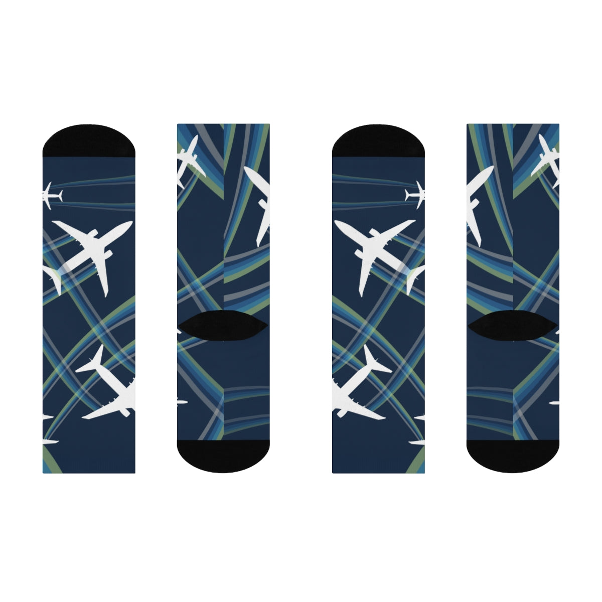 Plane Blue DTG Crew Socks