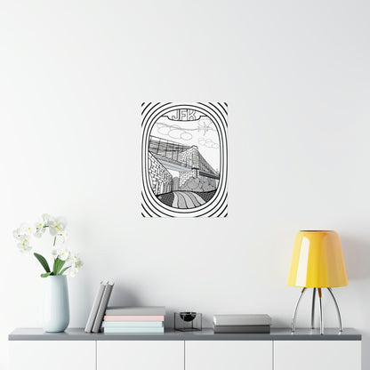 JFK New York Coloring Poster