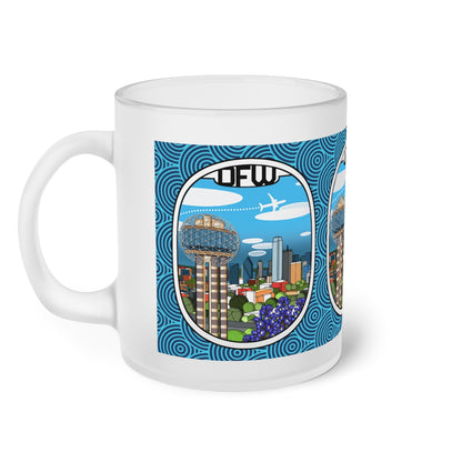 Dallas Fort Worth Frosted Glass Mug