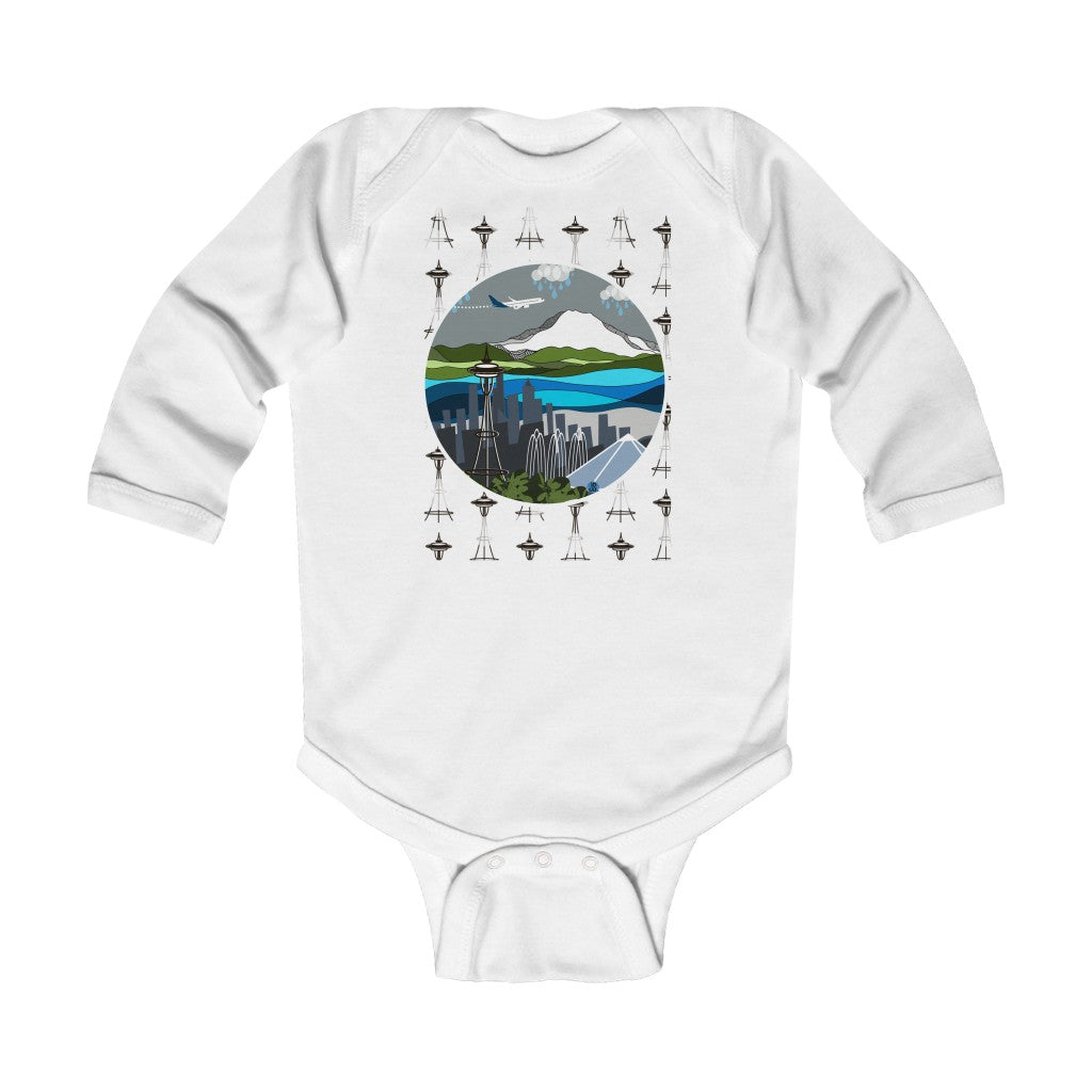 Seattle Infant Long Sleeve Bodysuit