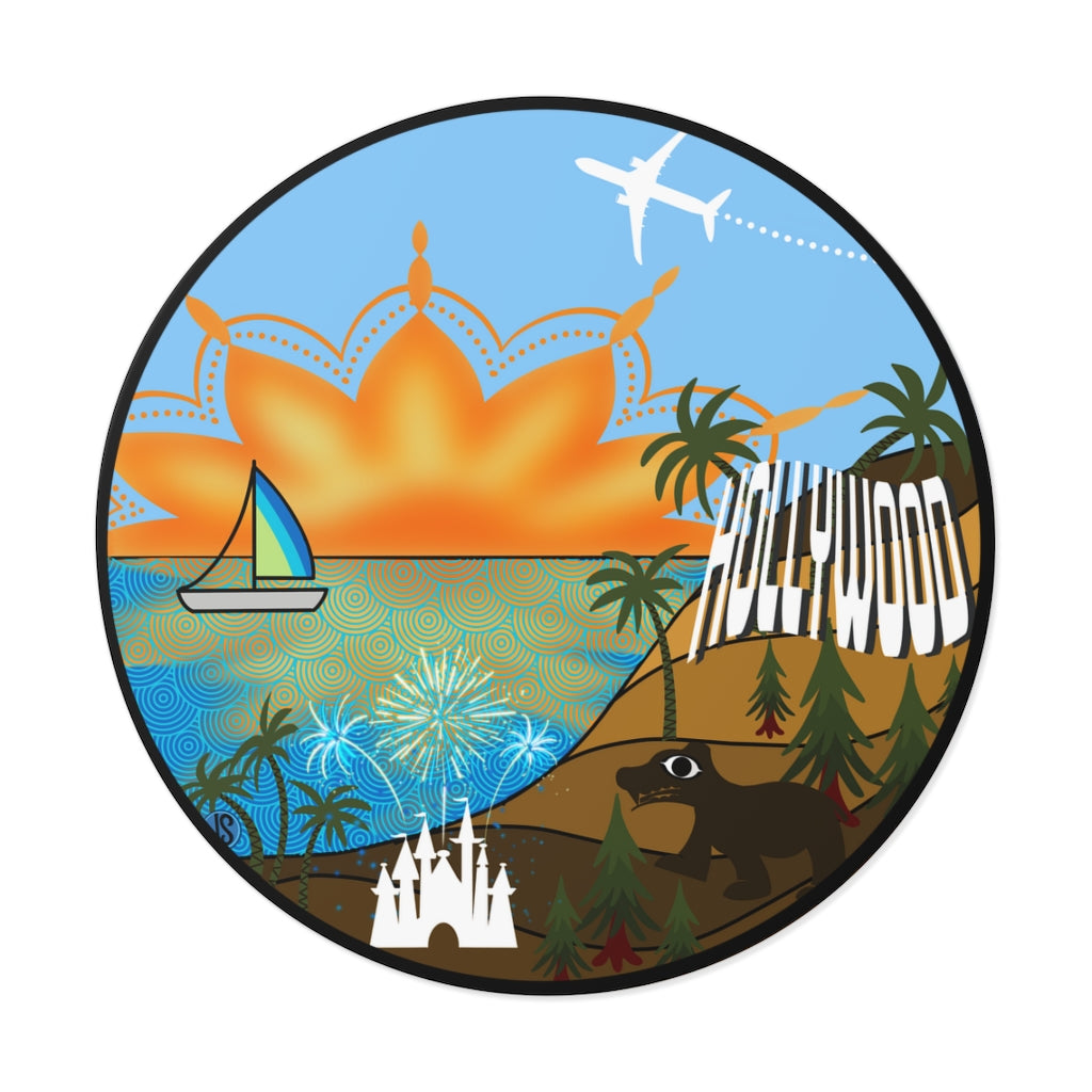 Los Angeles Round Vinyl Stickers