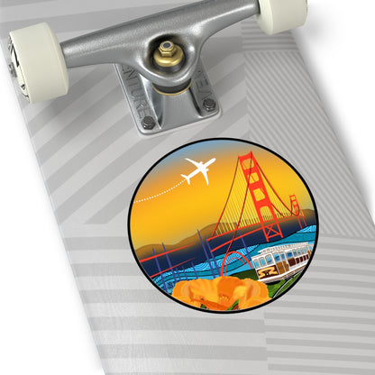 San Francisco Round Vinyl Stickers