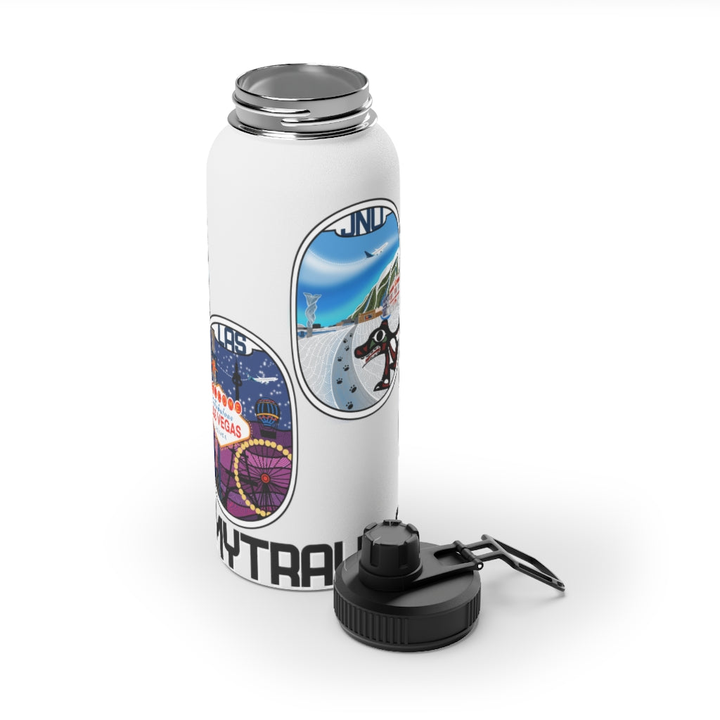 Sticker Stainless Steel Water Bottle, Sports Lid