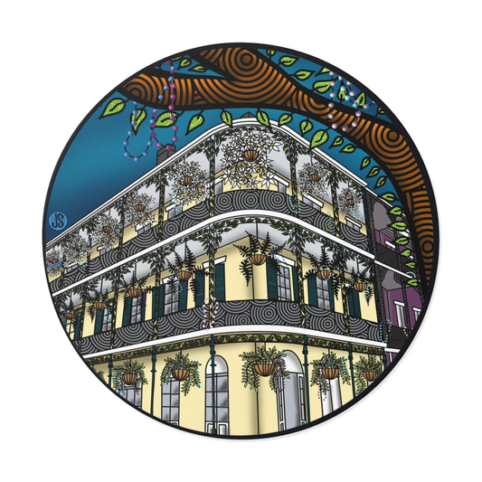 New Orleans Round Vinyl Stickers