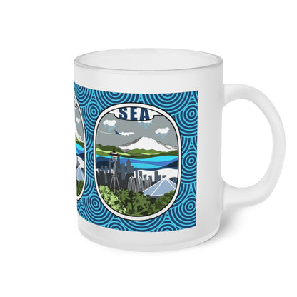 SEA Seattle Frosted Glass Mug