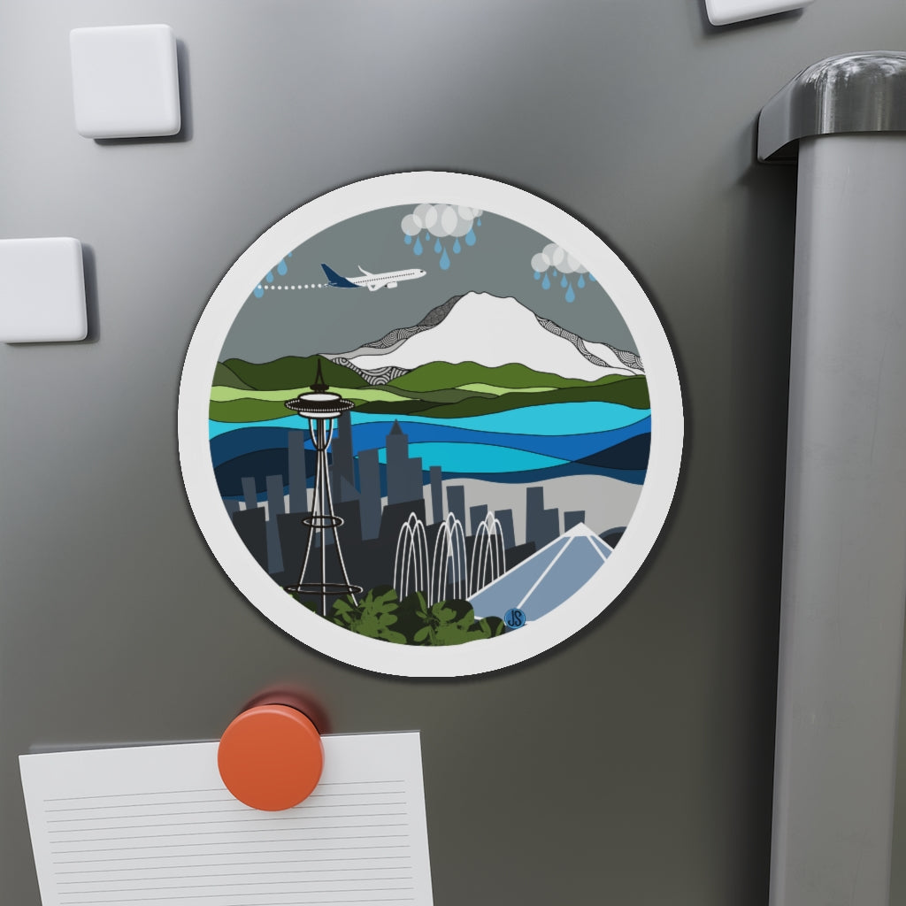 Seattle round Magnets