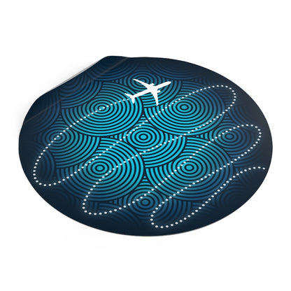 Airplane swirls Round Vinyl Stickers