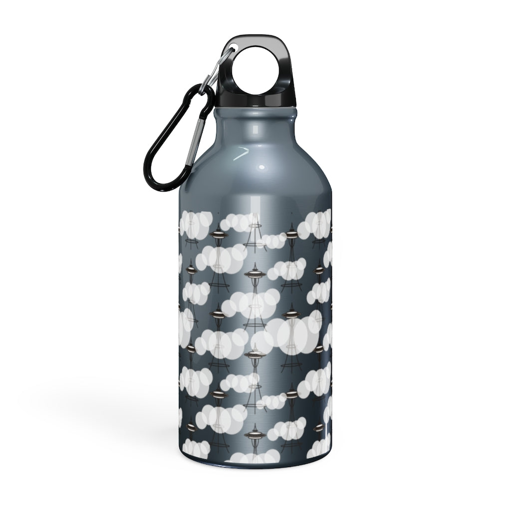 Seattle Washington clouds and needle Sport Bottle