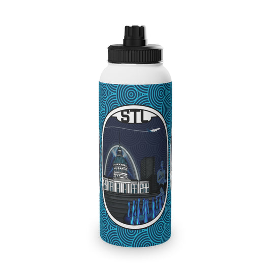 STL-St. Louis Stainless Steel Water Bottle, Sports Lid