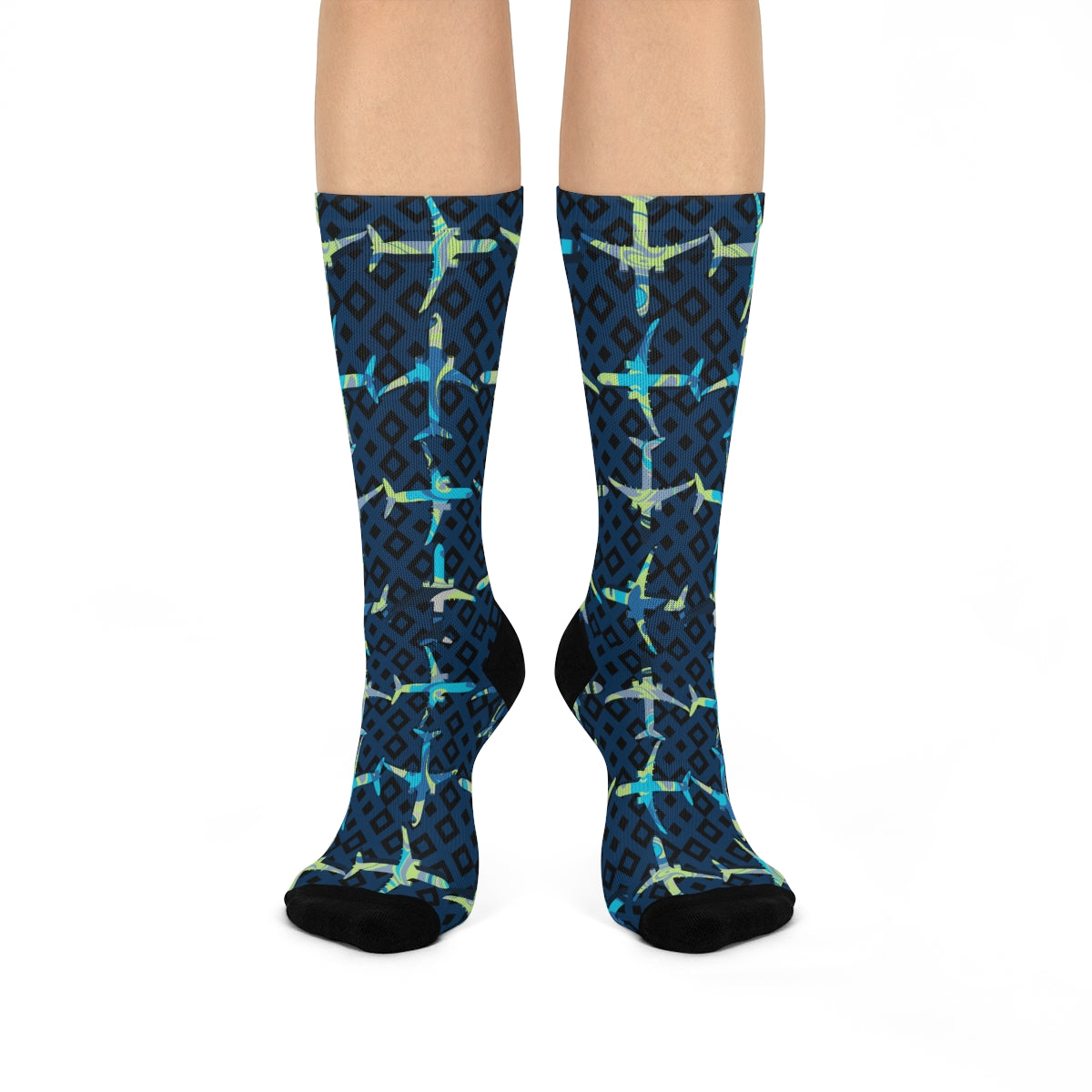 Airplane blue hues Crew Socks