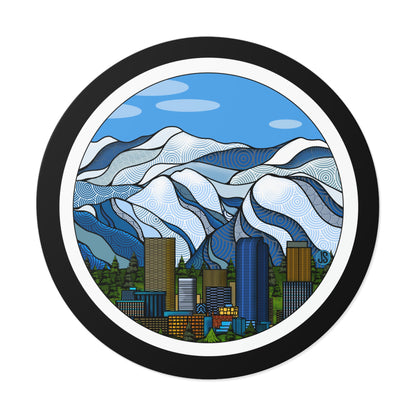 Denver Round Vinyl Stickers