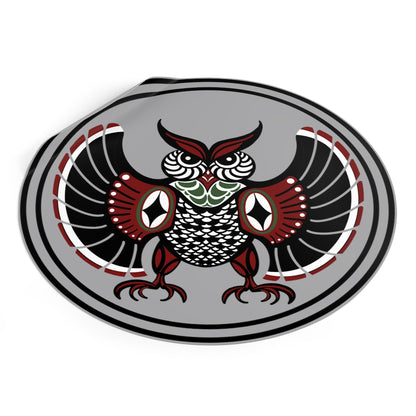 Native Owl Round Vinyl Stickers