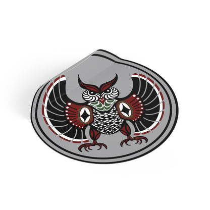 Native Owl Round Vinyl Stickers