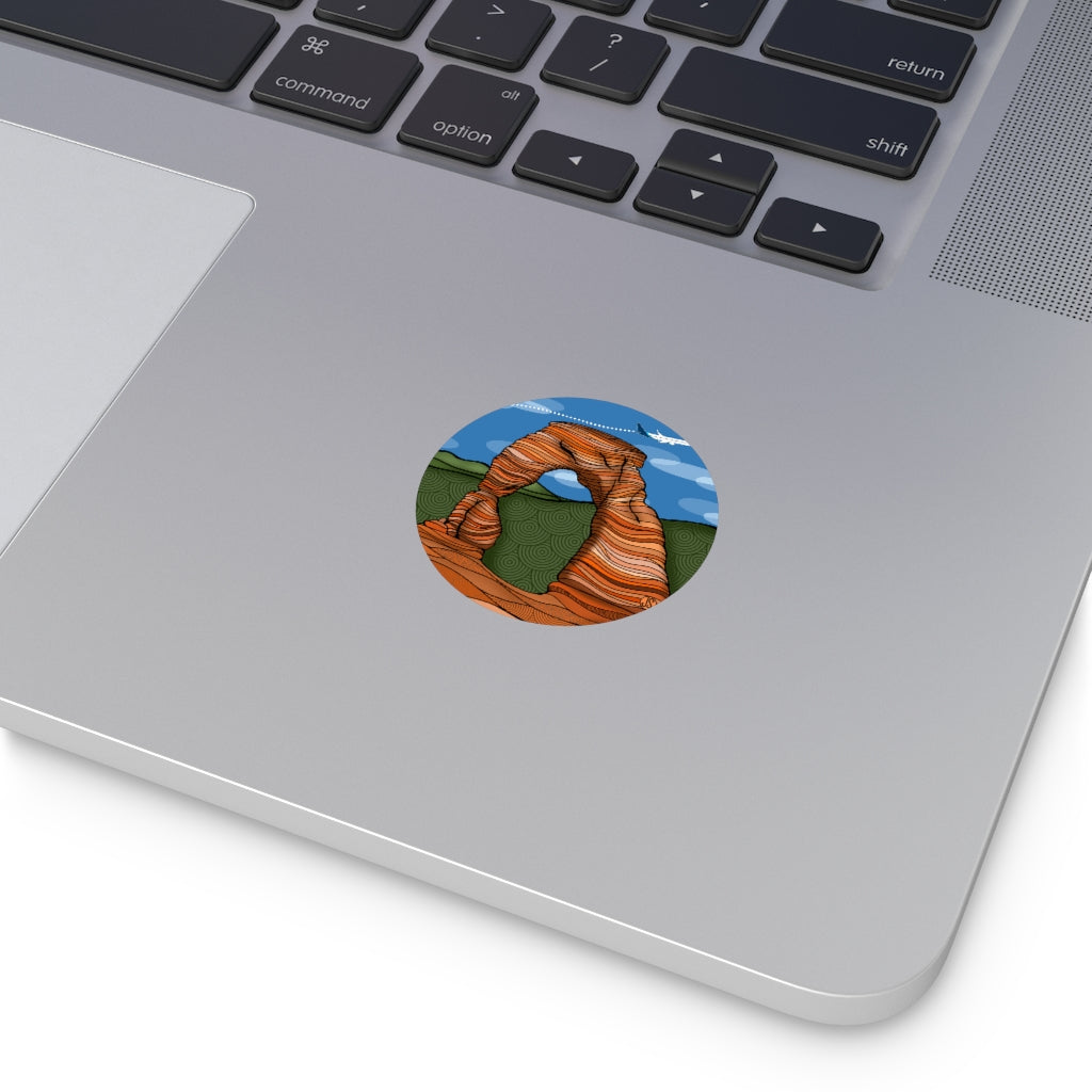 Moab Round Vinyl Stickers