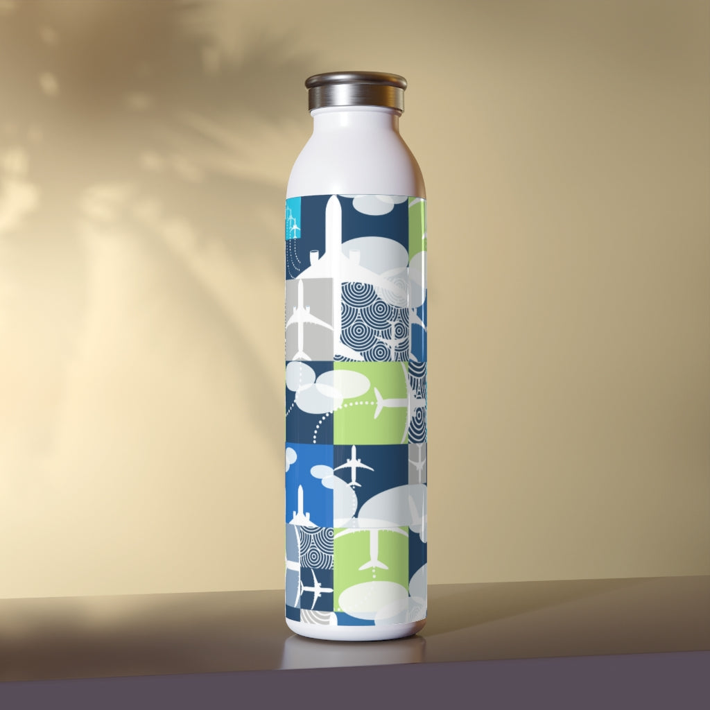 Color Blocked Slim Water Bottle