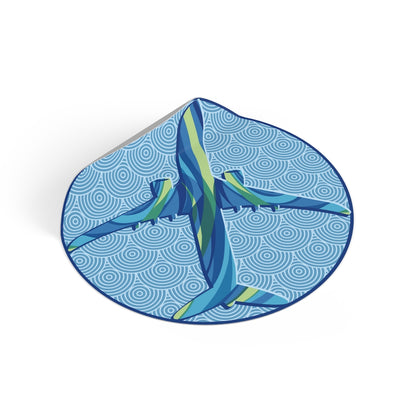 Blue airplane Round Vinyl Stickers