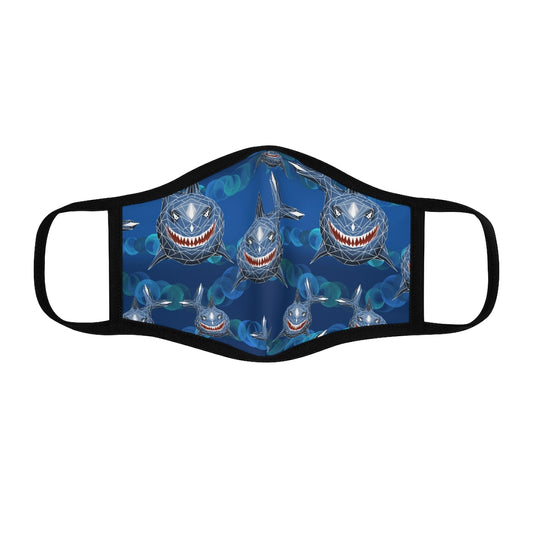 Shark blue Fitted Polyester Face Mask