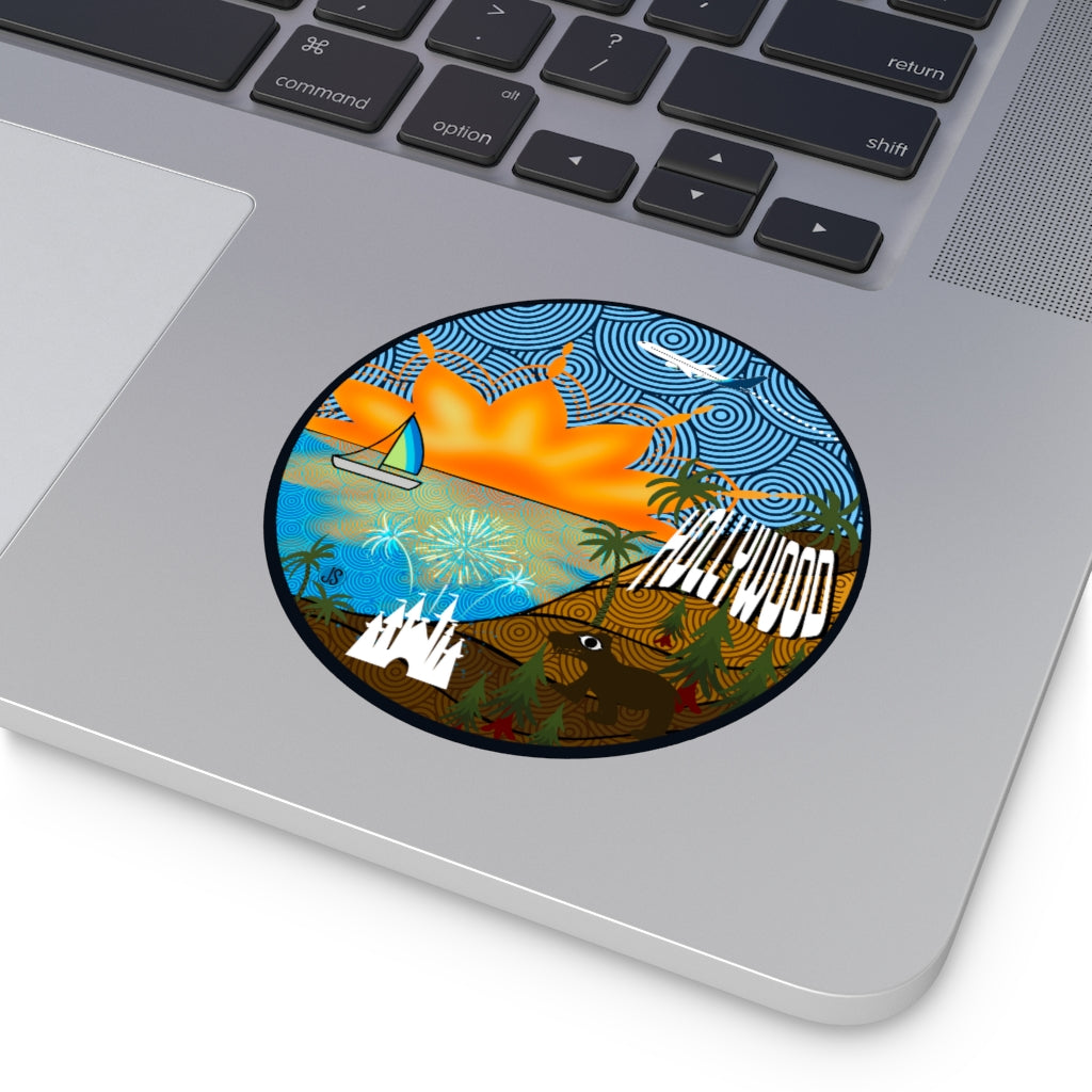 LAX- Los Angeles Round Vinyl Stickers