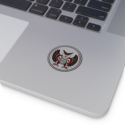 Native Owl Round Vinyl Stickers