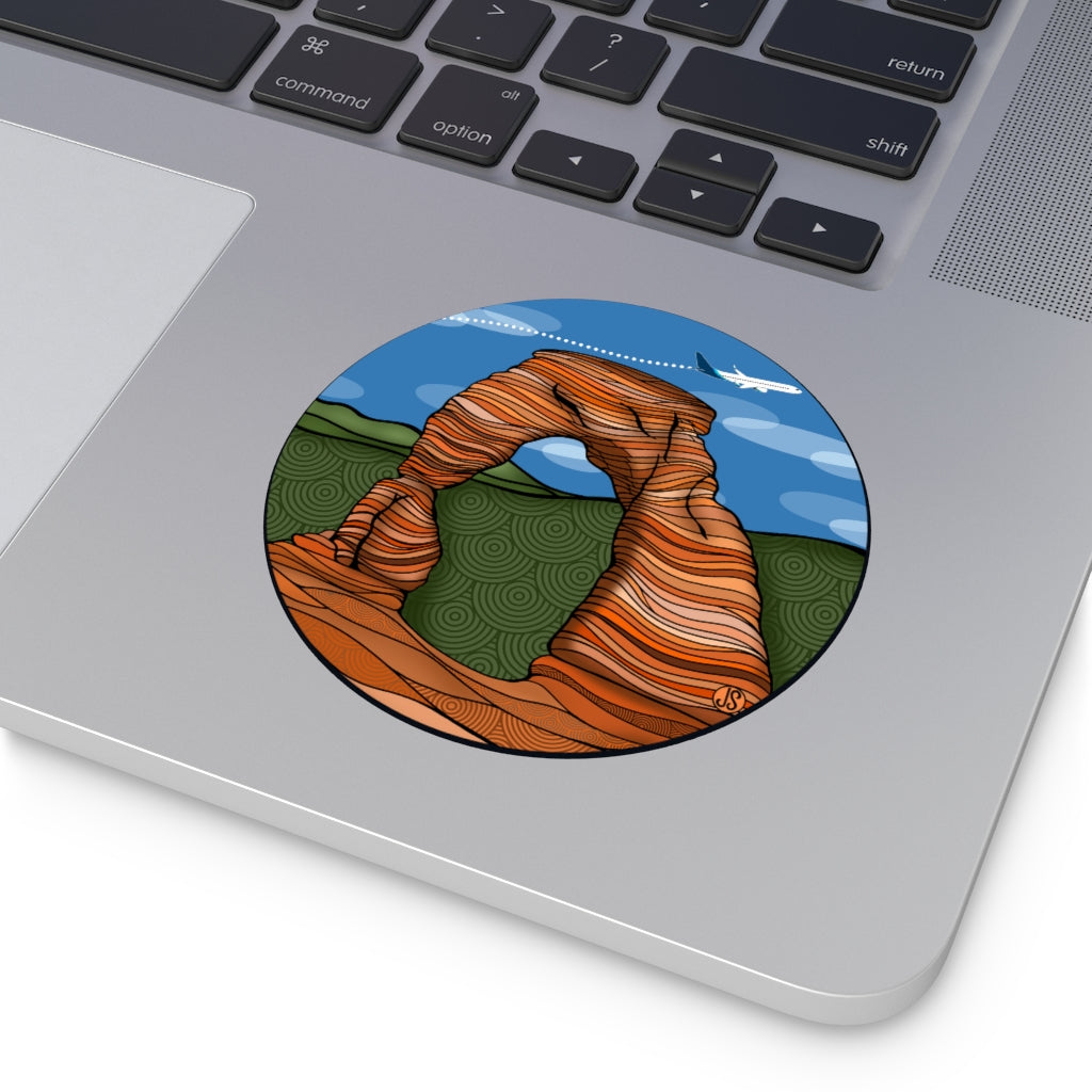 Moab Round Vinyl Stickers