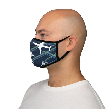 Airplane Aurora colors Fitted Face Mask