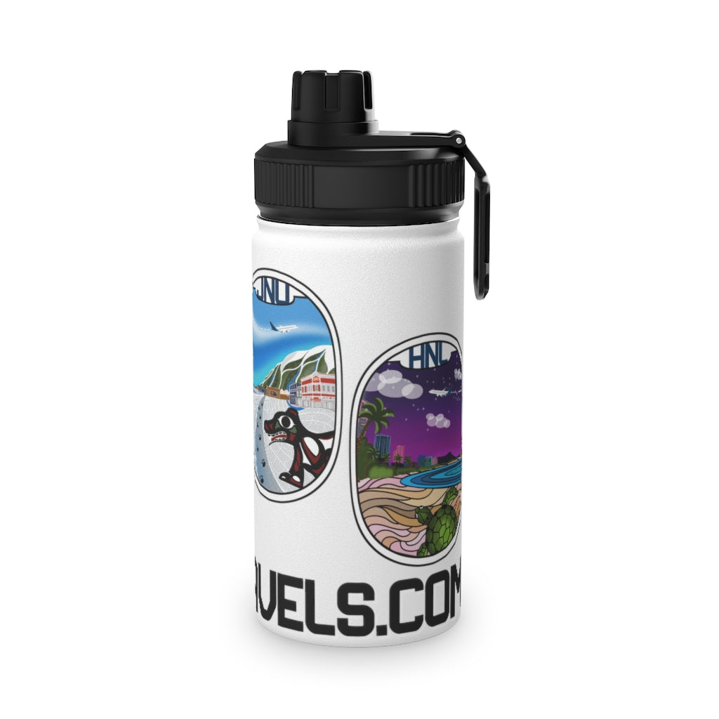 Sticker Stainless Steel Water Bottle, Sports Lid