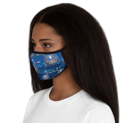 Shark blue Fitted Polyester Face Mask