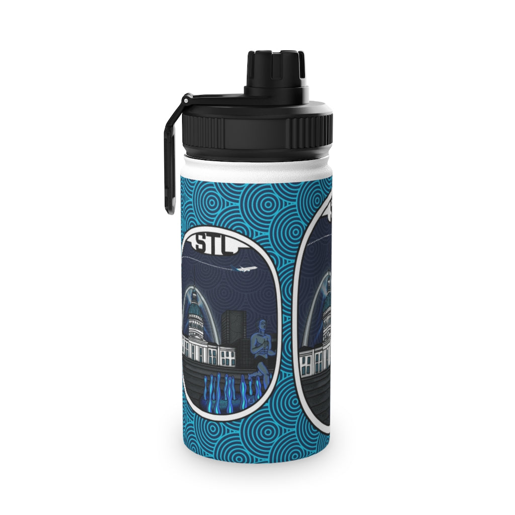 STL-St. Louis Stainless Steel Water Bottle, Sports Lid