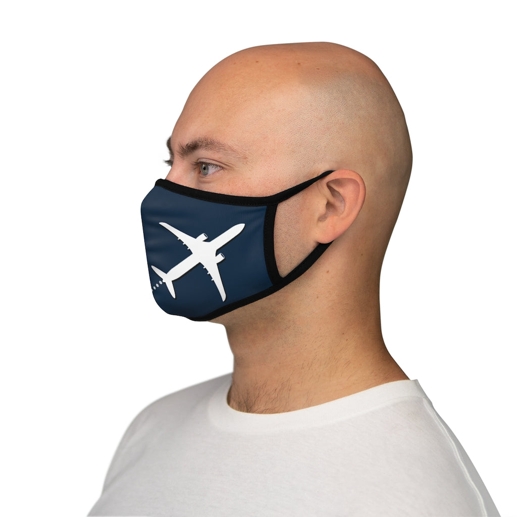 Airplane dotted Fitted Face Mask