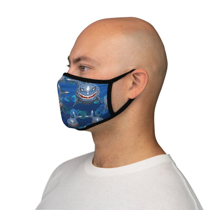 Shark blue Fitted Polyester Face Mask