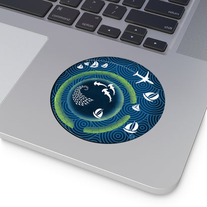 Blue hole round Vinyl Stickers