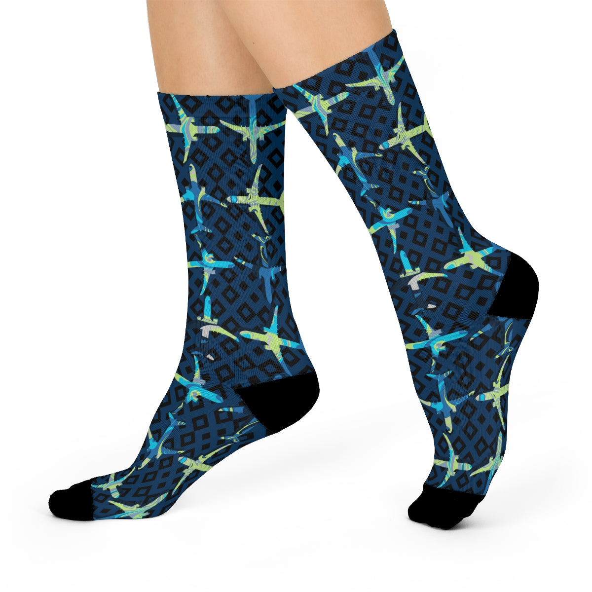 Airplane blue hues Crew Socks