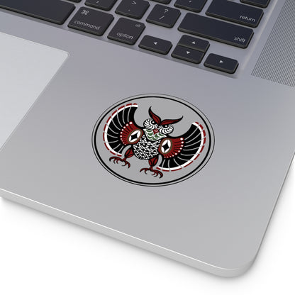 Native Owl Round Vinyl Stickers