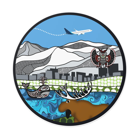 Anchorage Round Vinyl Stickers