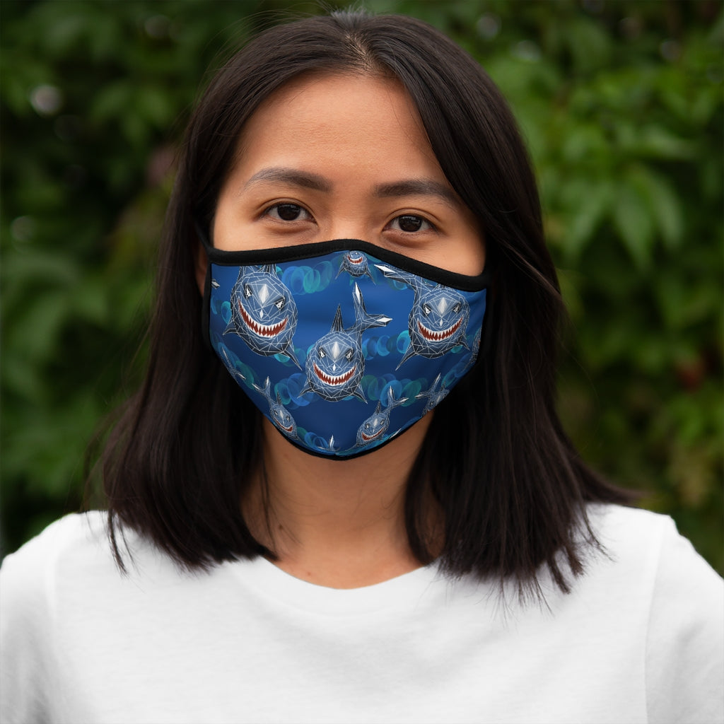 Shark blue Fitted Polyester Face Mask